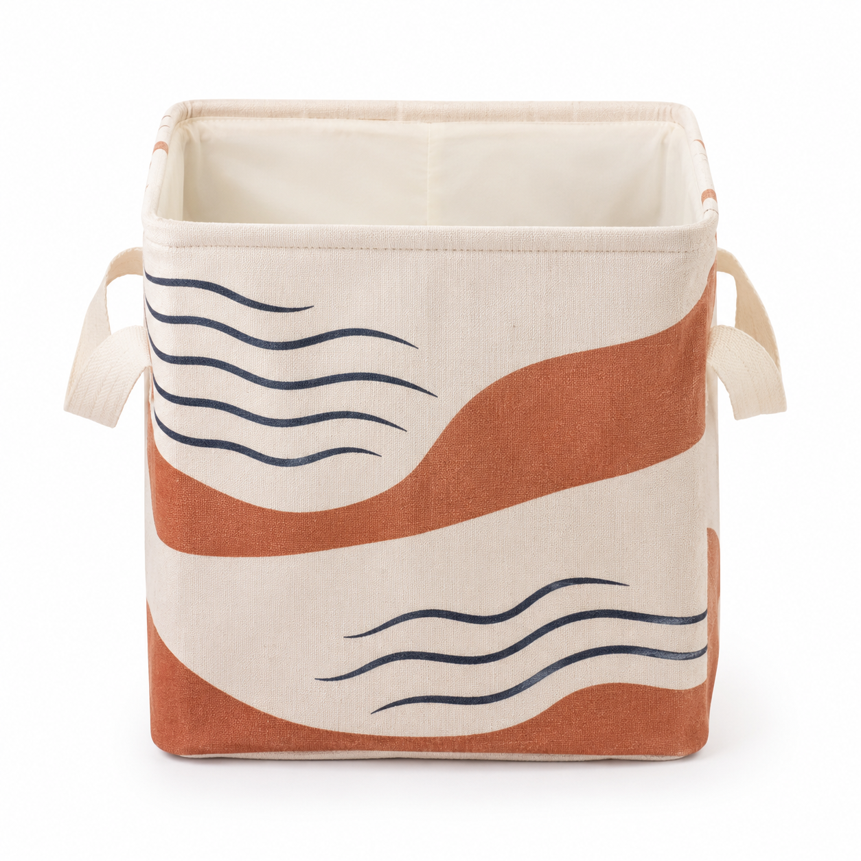Panier de rangement textile pliable 30 x 30 x 30 cm - Motif Rivage