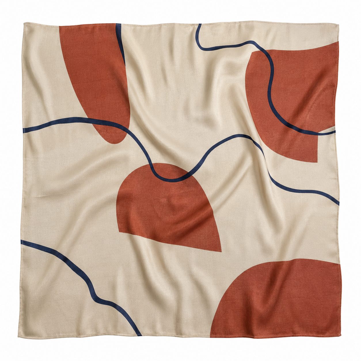 Foulard en viscose 70 x 70 cm - Motif Rivage
