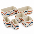 Organisateurs de tiroir textiles, lot de 6 - Motif Rivage