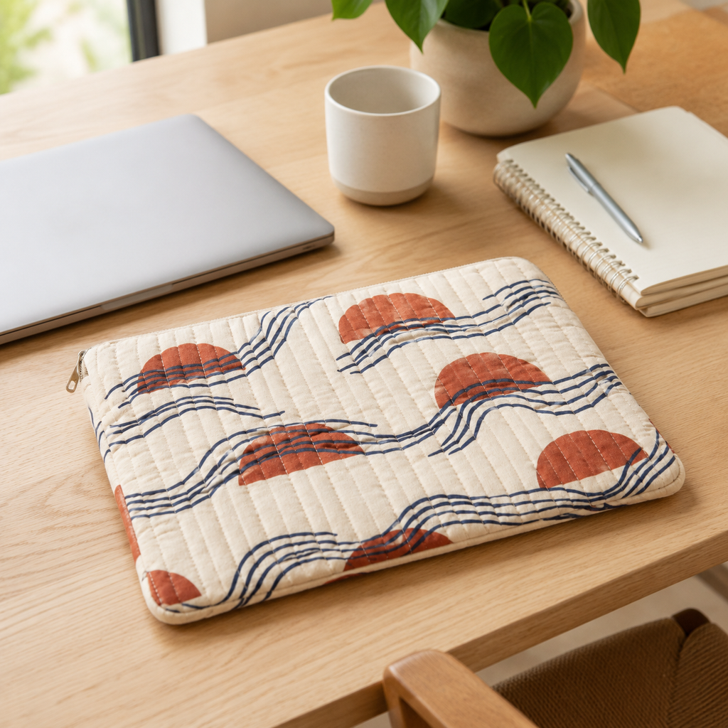 Housse matelassée pour ordinateur portable 36 x 27 cm - Motif Rivage