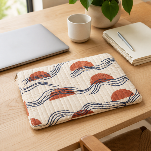 Housse matelassée pour ordinateur portable 36 x 27 cm - Motif Rivage