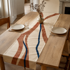 Chemin de table en coton 45 x 150 cm - Motif Rivage