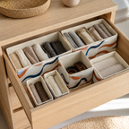Organisateurs de tiroir textiles, lot de 6 - Motif Rivage
