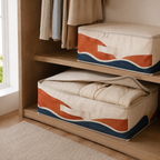 Sac de rangement sous lit 60 x 45 x 18 cm - Motif Rivage