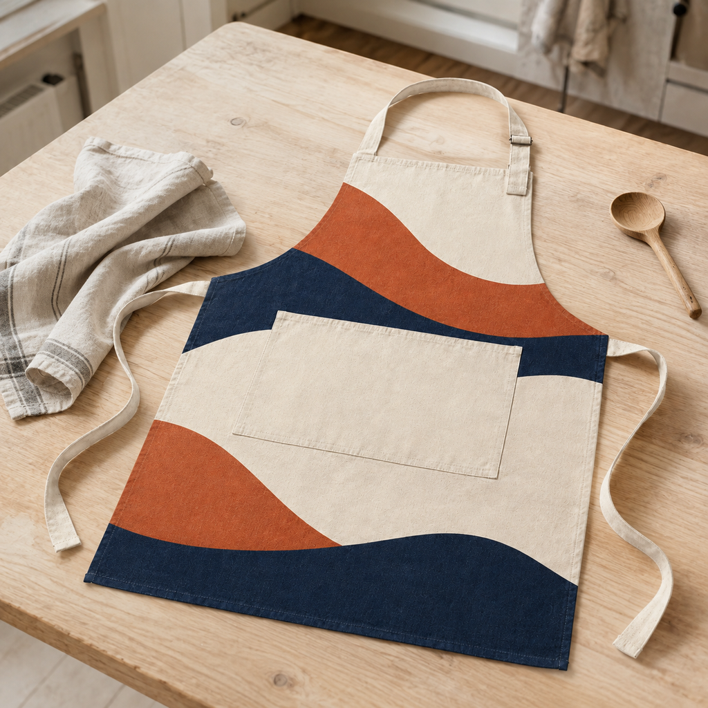 Tablier de cuisine en coton 65 x 78 cm - Motif Rivage