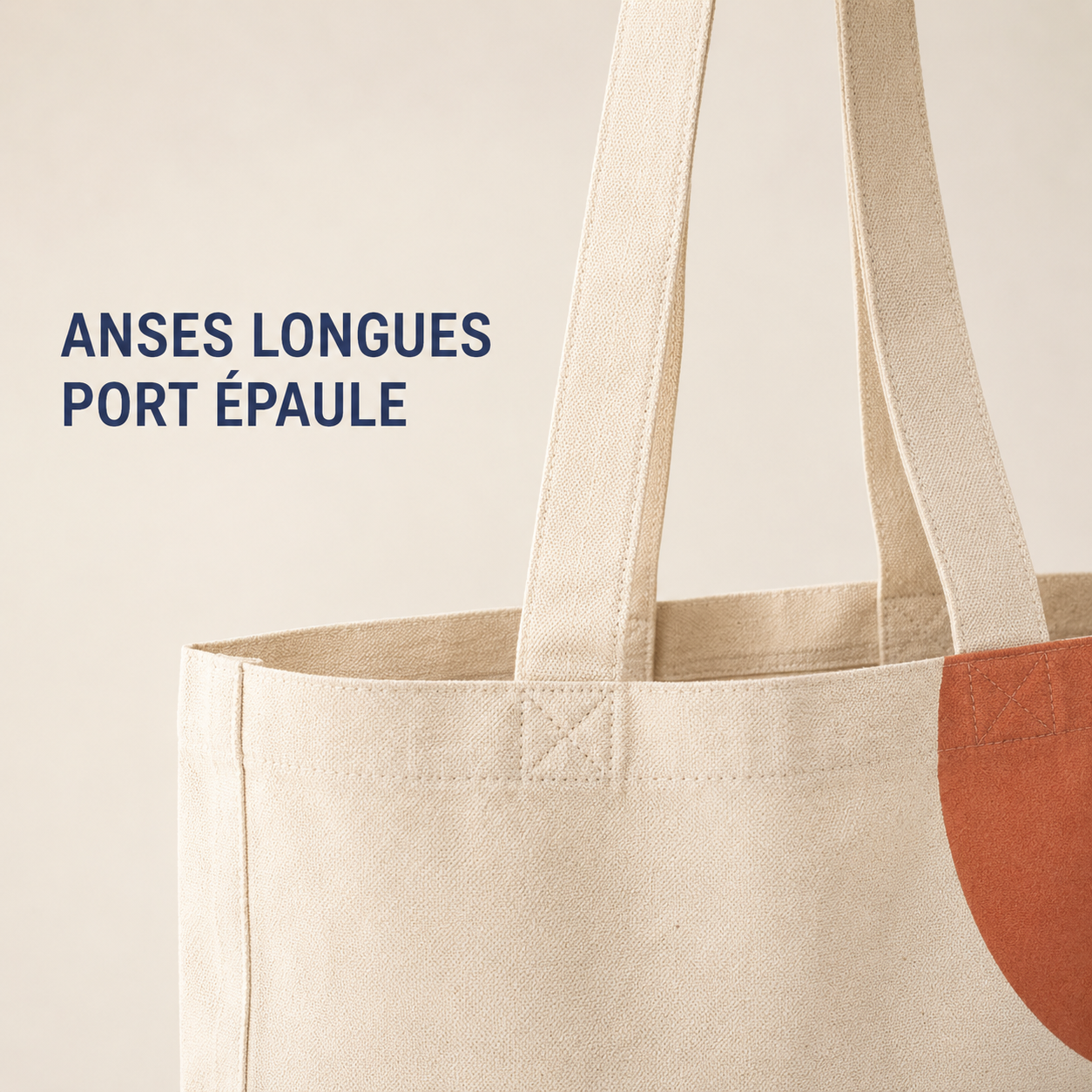 Sac cabas en coton 38 x 40 x 10 cm - Motif Rivage
