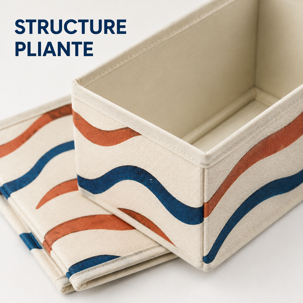 Organisateurs de tiroir textiles, lot de 6 - Motif Rivage