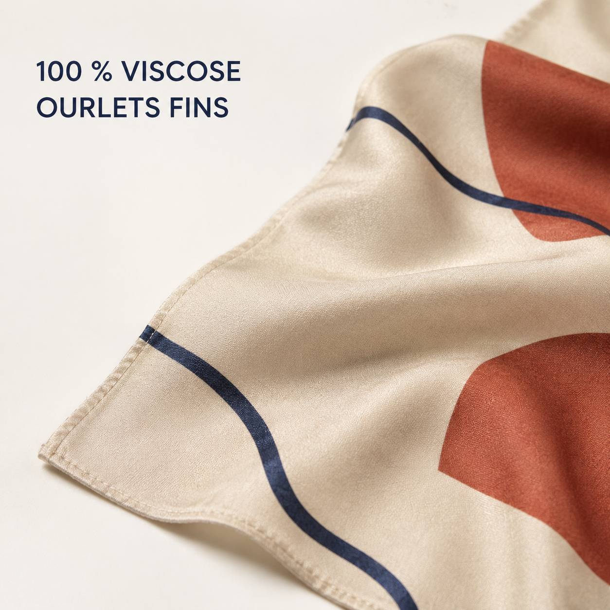 Foulard en viscose 70 x 70 cm - Motif Rivage