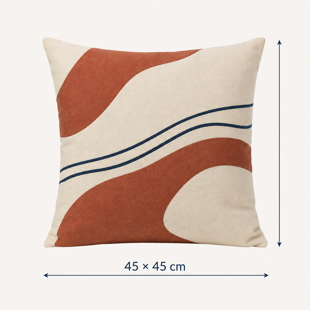 Housse de coussin en coton 45 x 45 cm - Motif Rivage