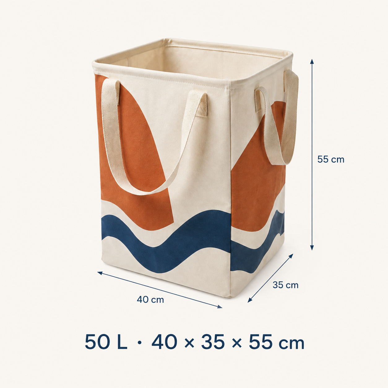 Sac à linge pliable 50 L - Motif Rivage
