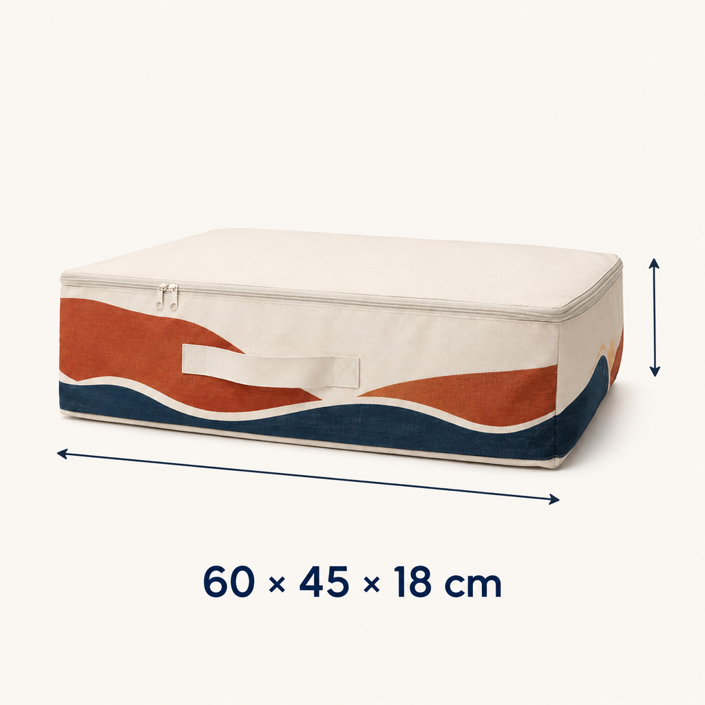Sac de rangement sous lit 60 x 45 x 18 cm - Motif Rivage