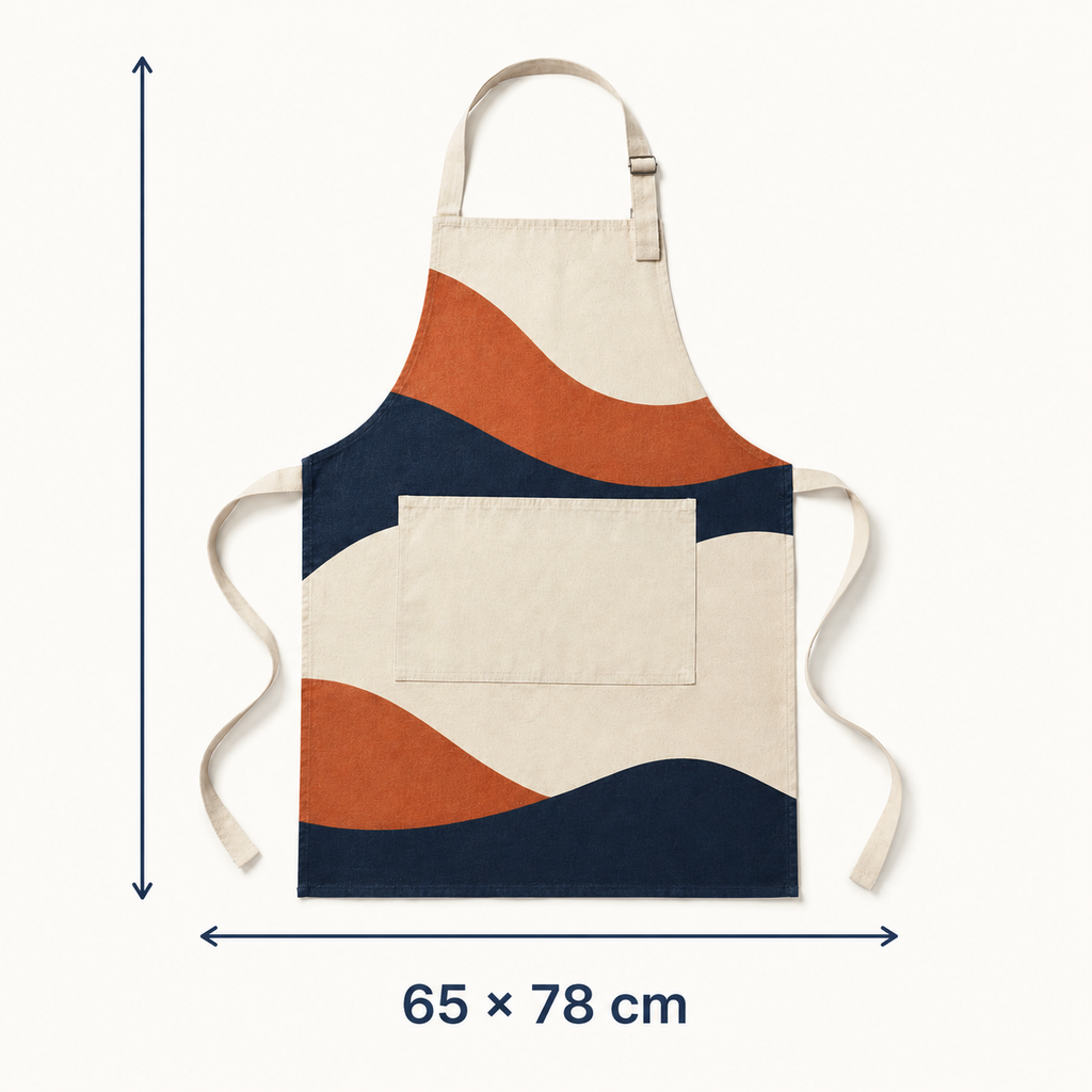 Tablier de cuisine en coton 65 x 78 cm - Motif Rivage