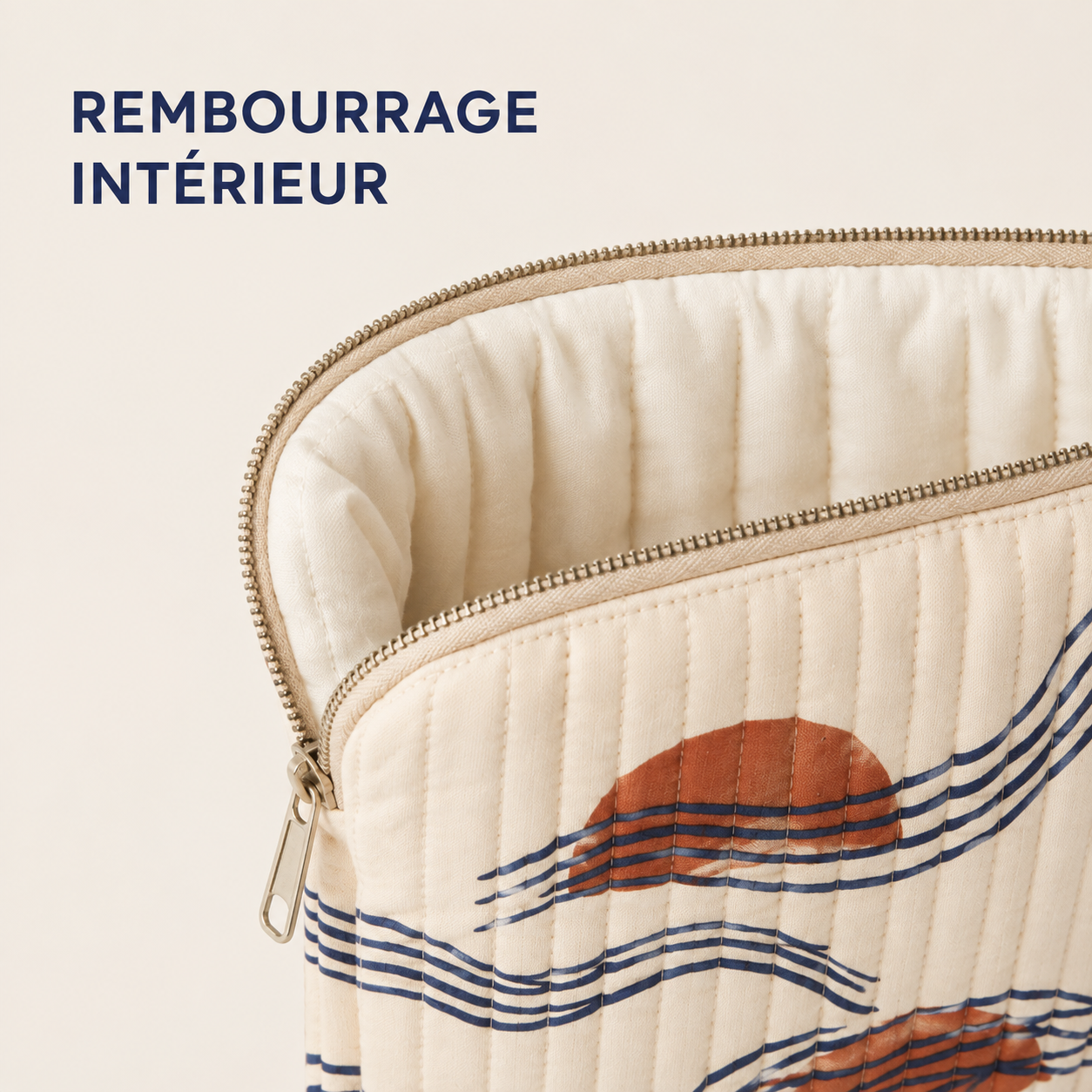 Housse matelassée pour ordinateur portable 36 x 27 cm - Motif Rivage