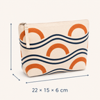 Pochette zippée en coton 22 x 15 x 6 cm - Motif Rivage